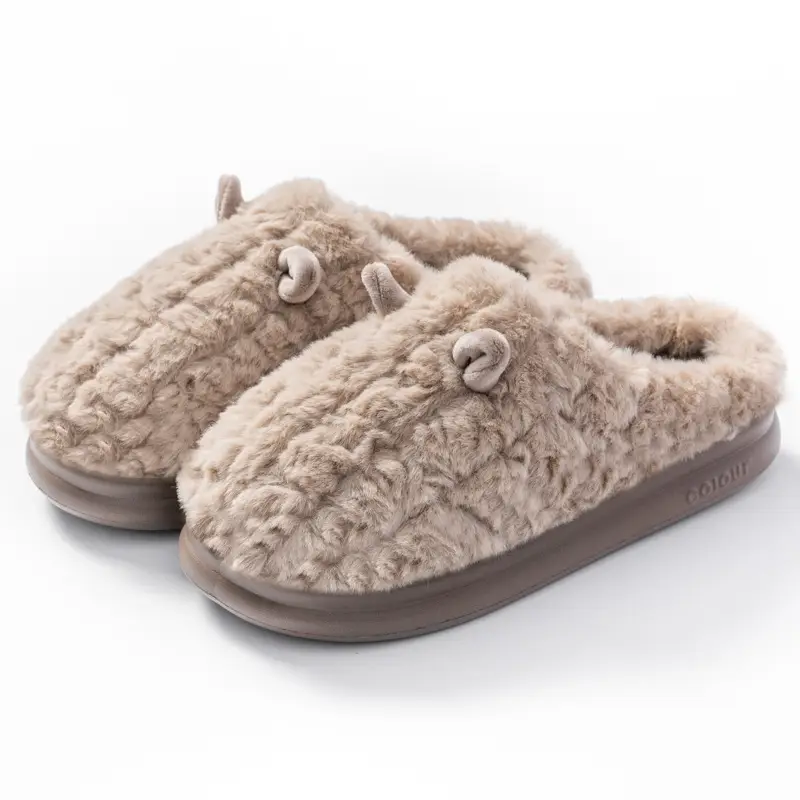 Cotton Slippers for Women 2026 New Autumn and Winter Home Indoor Warm Shoes Thick-Soled Couples Men's Plush Slippers