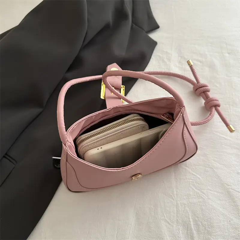 Women's White Crossbody Bag with Gold Buckle