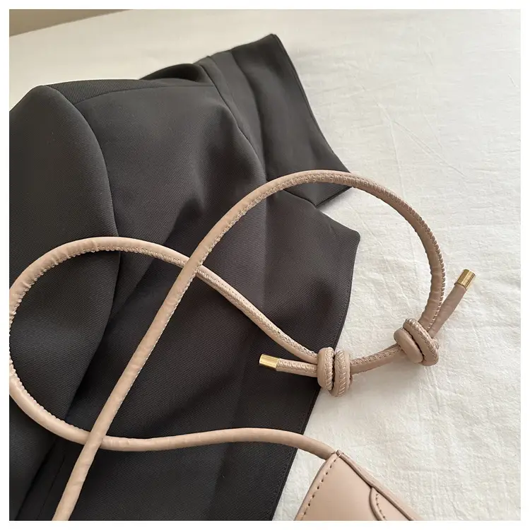 Women's White Crossbody Bag with Gold Buckle — feature 15
