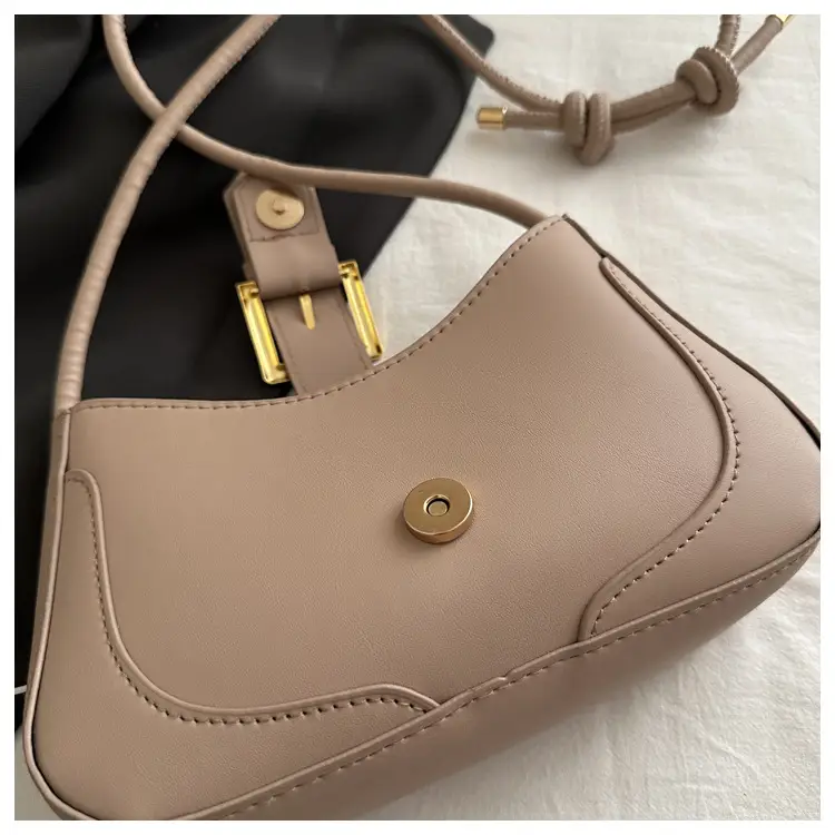 Women's White Crossbody Bag with Gold Buckle — feature 18