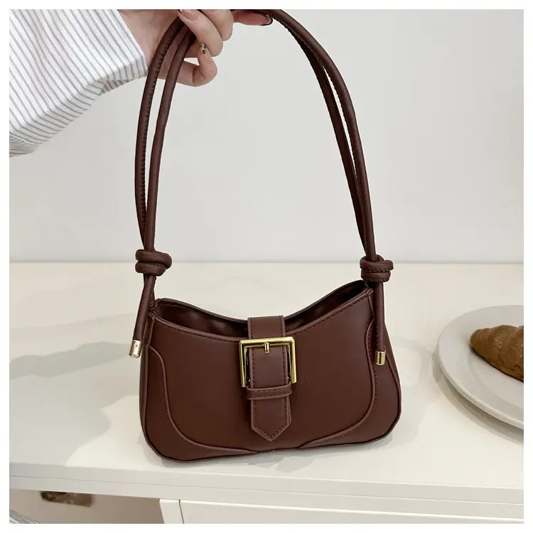 Women's White Crossbody Bag with Gold Buckle — feature 25