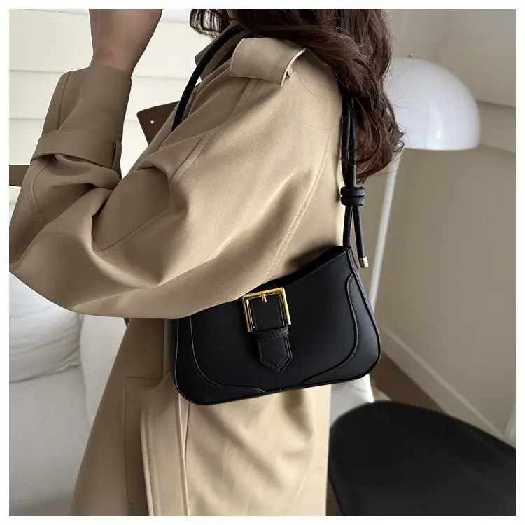 Women's White Crossbody Bag with Gold Buckle — feature 29