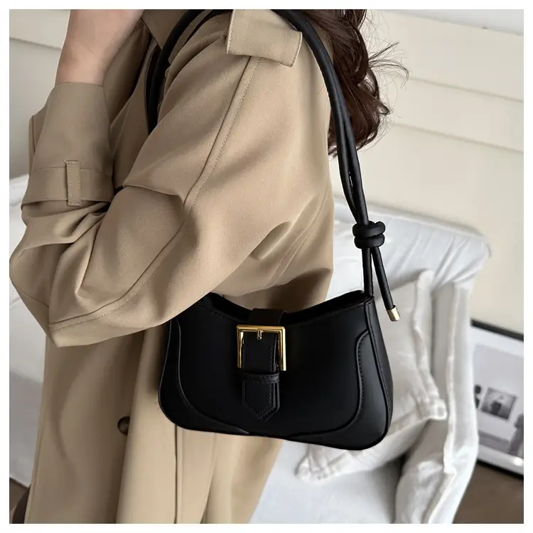 Women's White Crossbody Bag with Gold Buckle — feature 31
