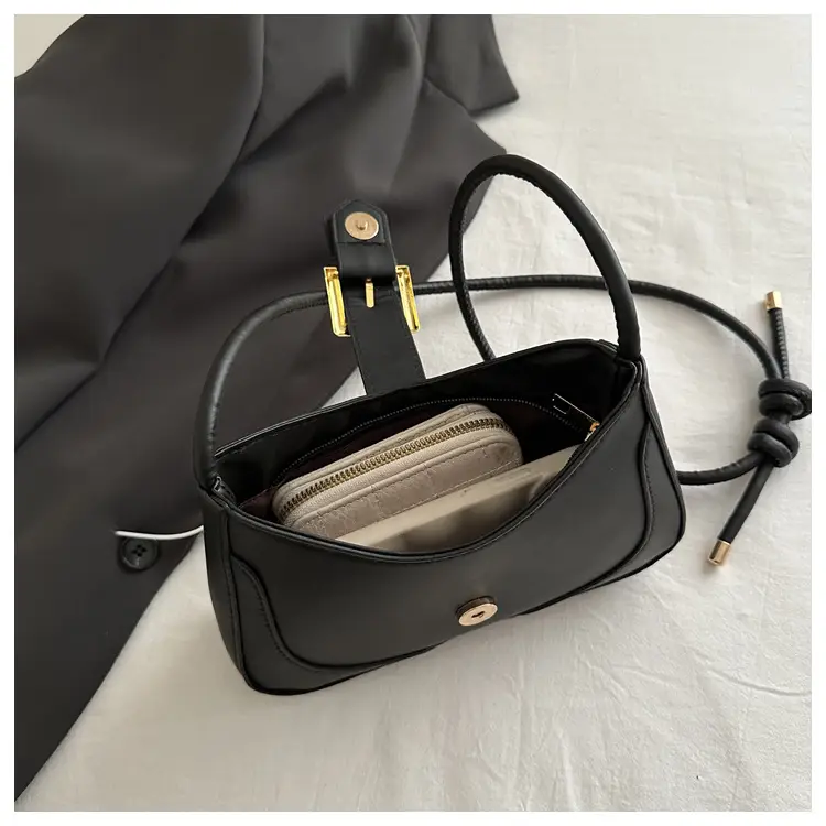 Women's White Crossbody Bag with Gold Buckle — feature 41