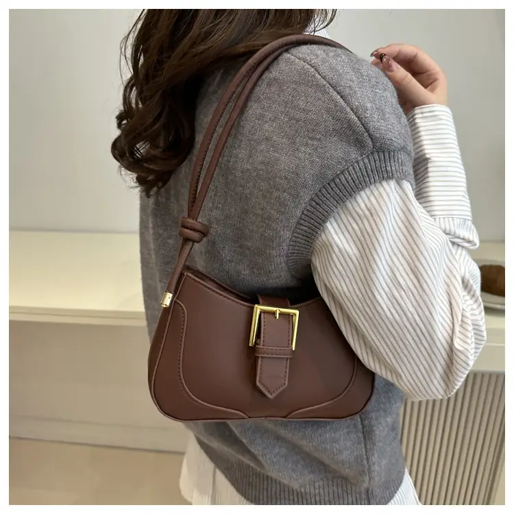 Women's White Crossbody Bag with Gold Buckle — feature 46