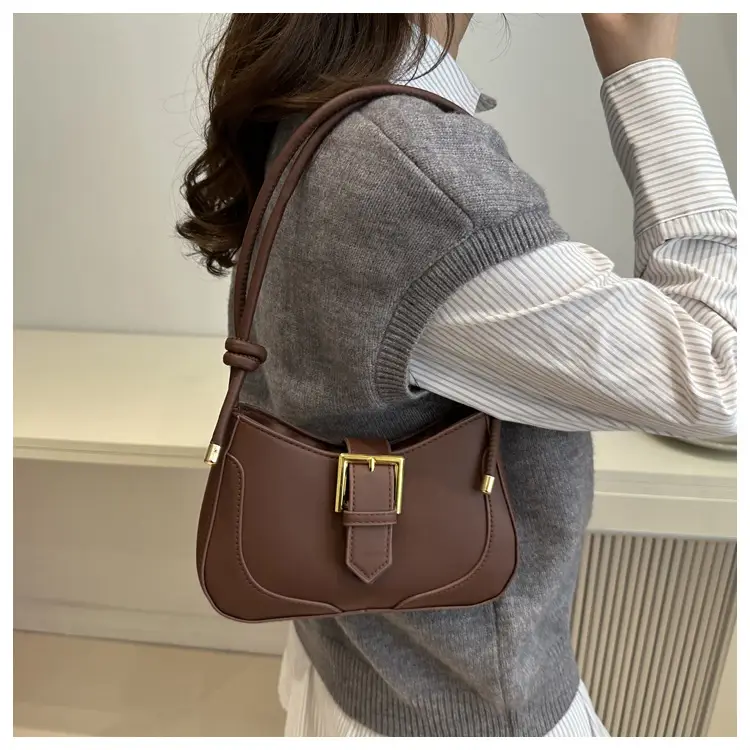 Women's White Crossbody Bag with Gold Buckle — feature 47