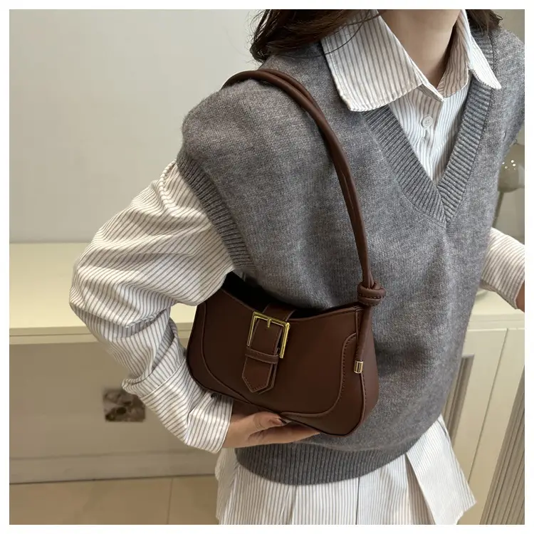 Women's White Crossbody Bag with Gold Buckle — feature 48