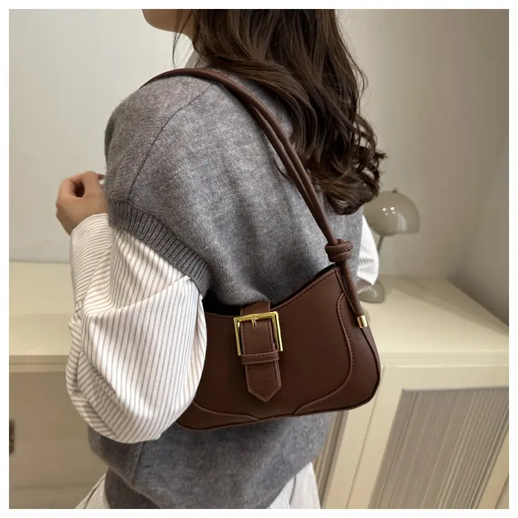 Women's White Crossbody Bag with Gold Buckle — feature 49