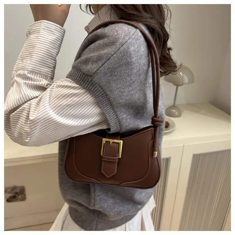 Women's White Crossbody Bag with Gold Buckle — feature 50