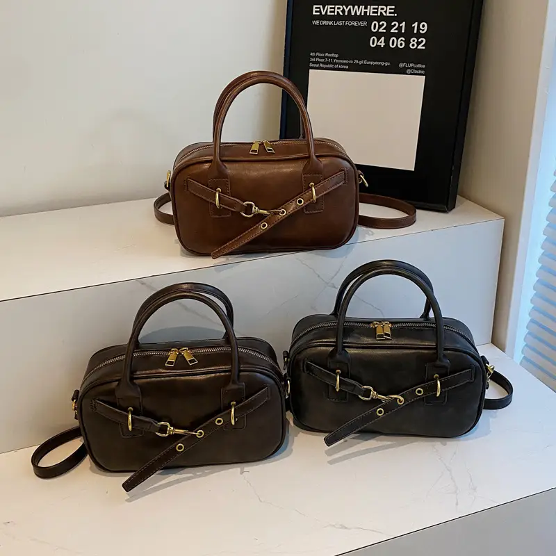 Korean Style Shoulder Bag Women 2024 Autumn Brown Black - Image 7