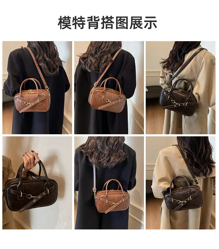 Korean Style Shoulder Bag Women 2024 Autumn Brown Black — feature 10