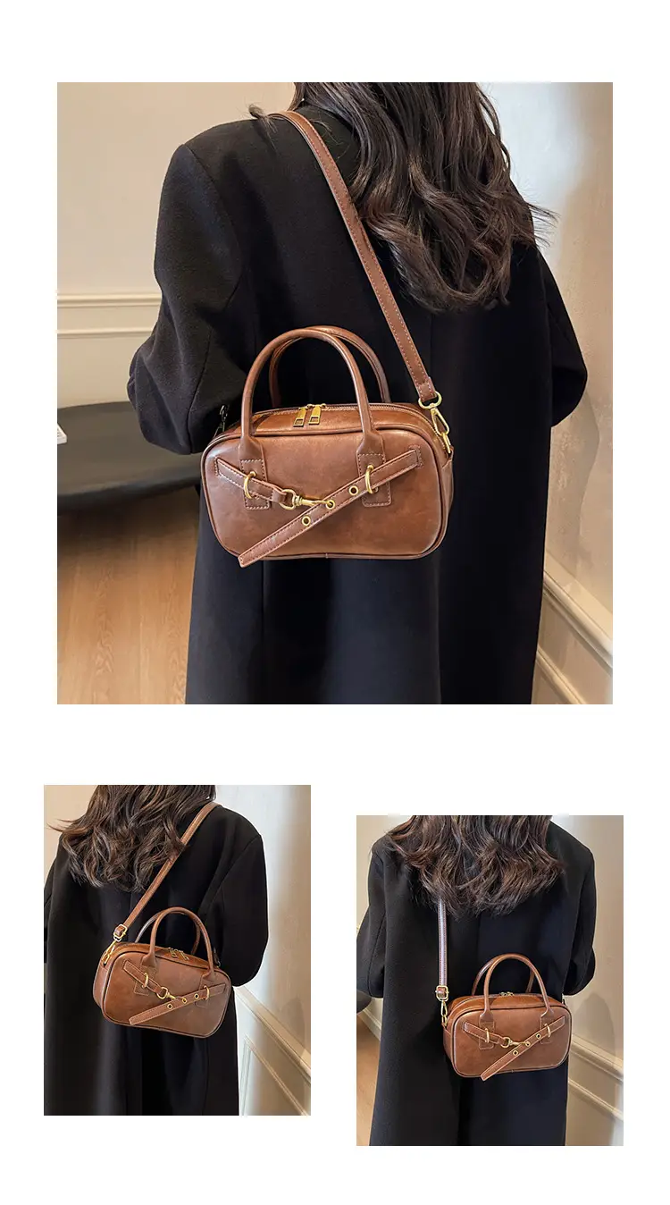 Korean Style Shoulder Bag Women 2024 Autumn Brown Black — feature 11
