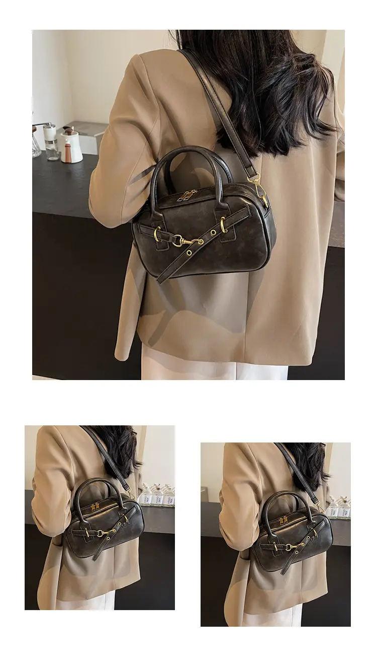 Korean Style Shoulder Bag Women 2024 Autumn Brown Black — feature 12