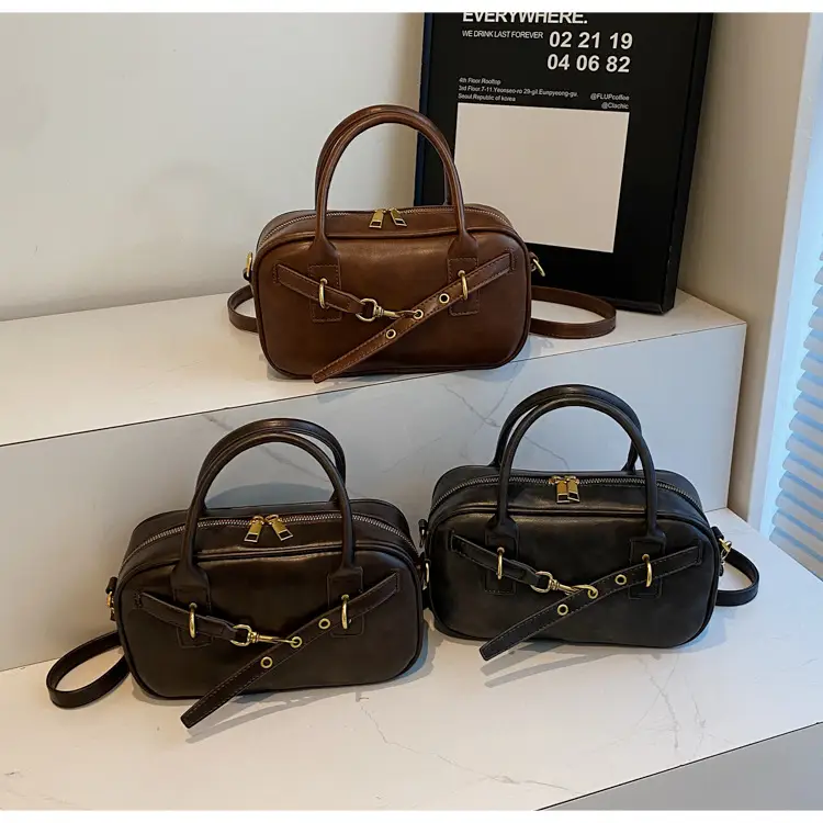 Korean Style Shoulder Bag Women 2024 Autumn Brown Black — feature 14