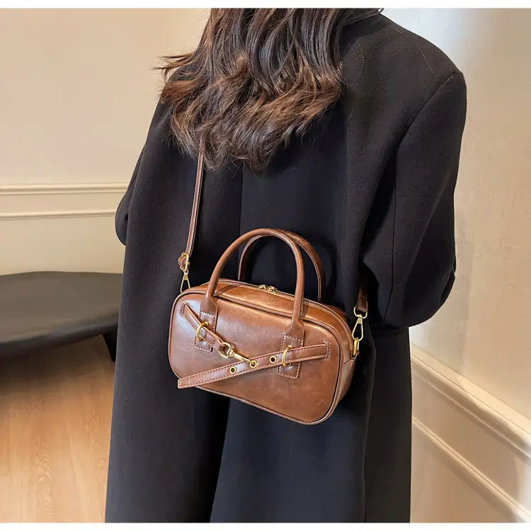 Korean Style Shoulder Bag Women 2024 Autumn Brown Black — feature 20