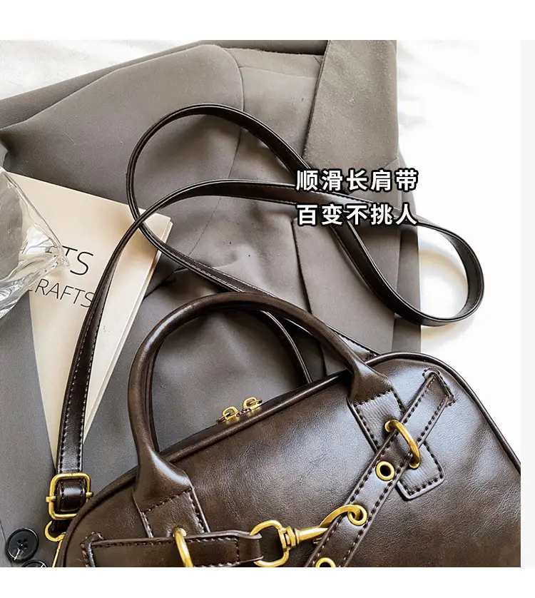 Korean Style Shoulder Bag Women 2024 Autumn Brown Black — feature 4