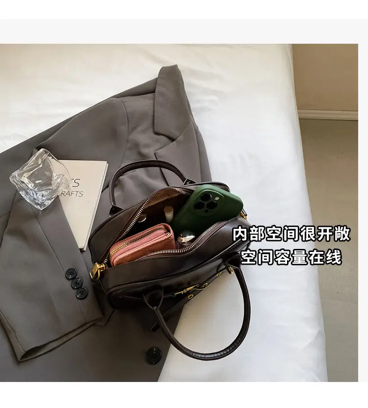 Korean Style Shoulder Bag Women 2024 Autumn Brown Black — feature 9