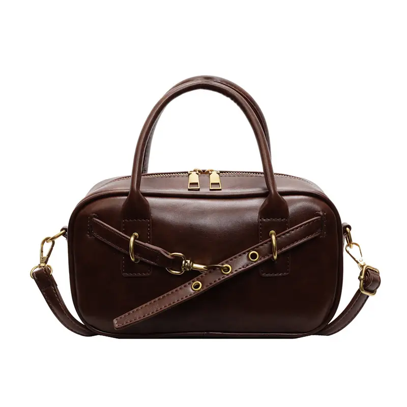 Korean Style Shoulder Bag Women 2024 Autumn Brown Black - Image 3