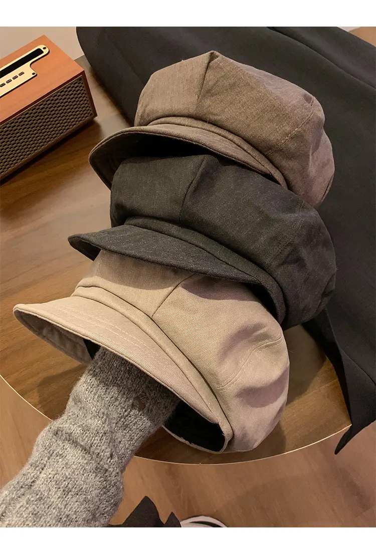 Retro Cloud Cap for Kids Spring Autumn Temperament Artistic Duck Tongue Beret — feature 11