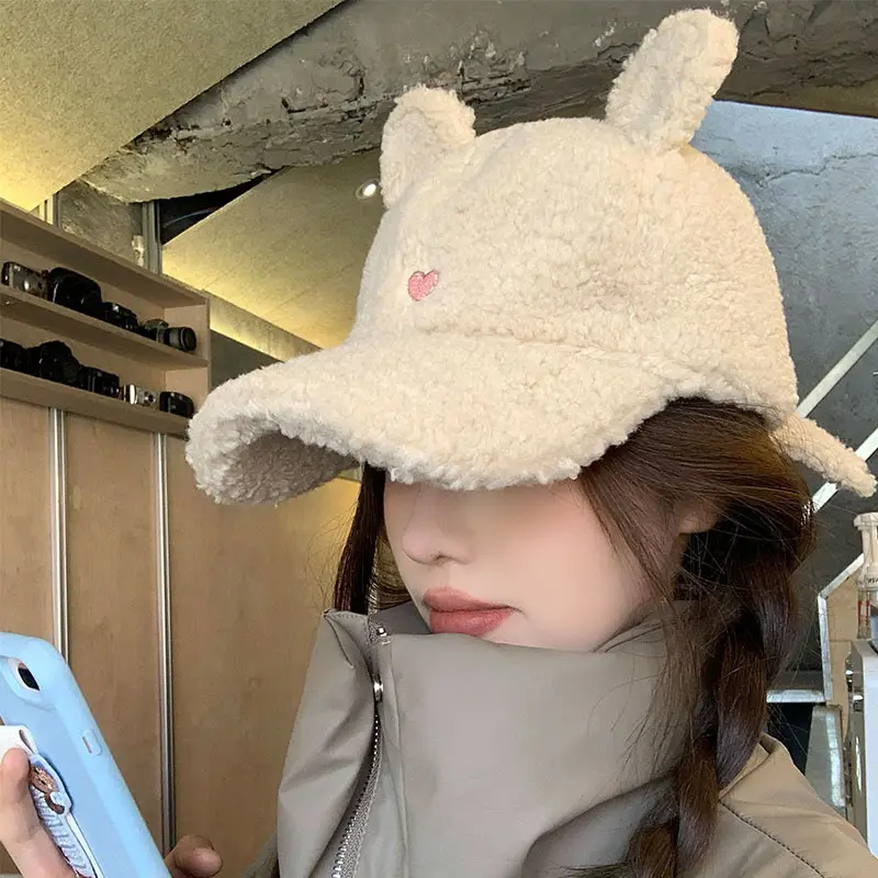 Sweet Rabbit Ears Cap for Girls Winter Warm Face Cover - Image 6