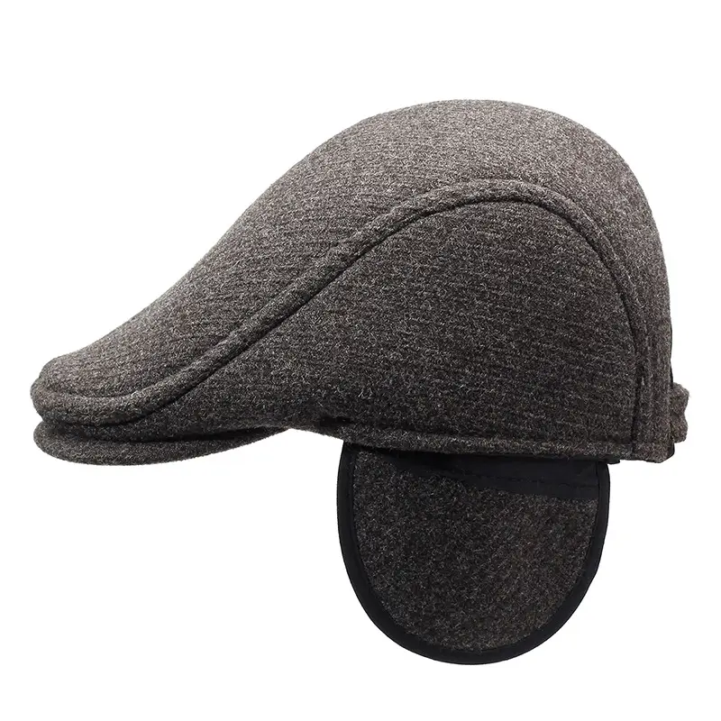 Men's Grey Fleece Winter Cap Cold Proof - Image 4