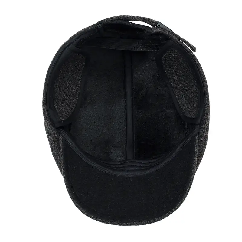 Men's Grey Fleece Winter Cap Cold Proof - Image 6