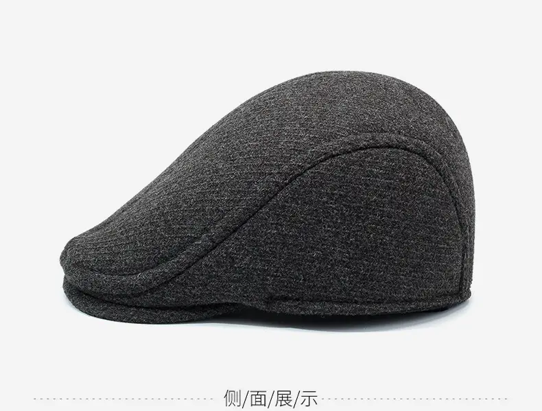 Men's Grey Fleece Winter Cap Cold Proof — feature 10