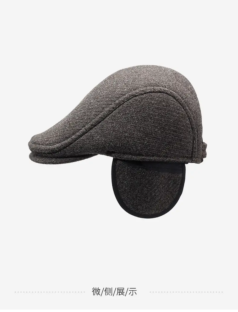Men's Grey Fleece Winter Cap Cold Proof — feature 14