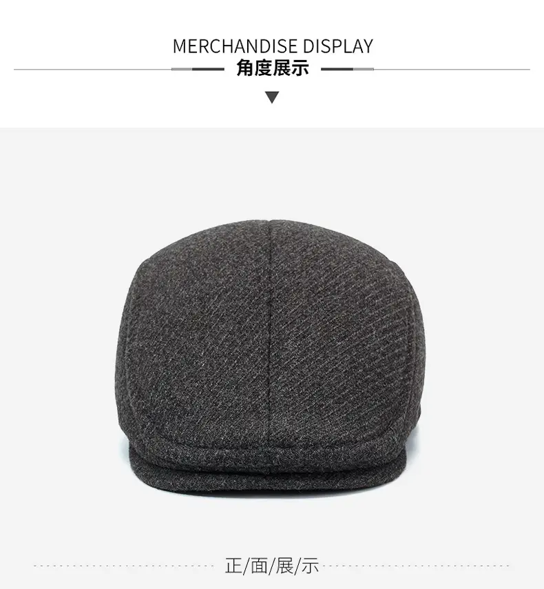 Men's Grey Fleece Winter Cap Cold Proof — feature 8