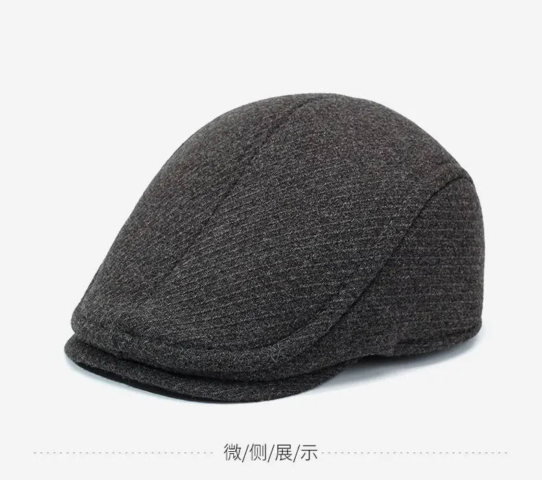 Men's Grey Fleece Winter Cap Cold Proof — feature 9