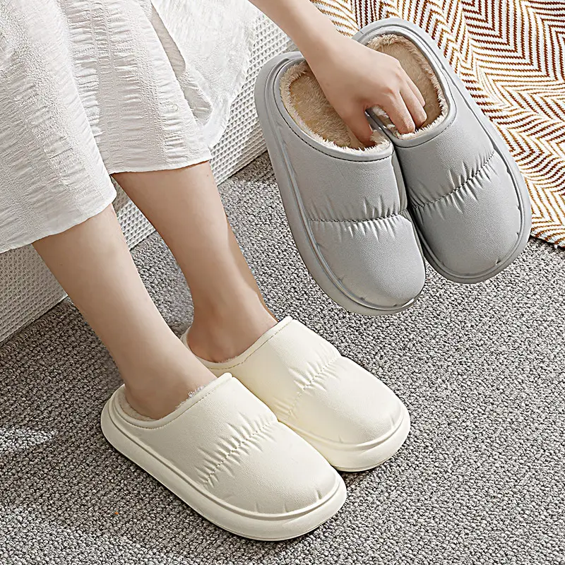 Cotton Slippers for Women to Wear Outside, Thickeneded and Warm, Eva Thick Soles for Couples, Indoor Home, Autumn and Winter Confinement Shoes Wholesale - Image 6