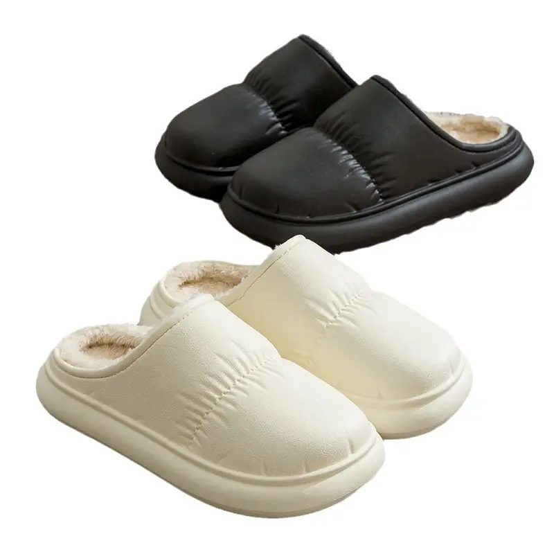 Cotton Slippers for Women to Wear Outside, Thickeneded and Warm, Eva Thick Soles for Couples, Indoor Home, Autumn and Winter Confinement Shoes Wholesale - Image 10