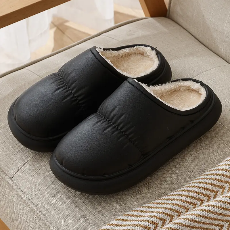 Cotton Slippers for Women to Wear Outside, Thickeneded and Warm, Eva Thick Soles for Couples, Indoor Home, Autumn and Winter Confinement Shoes Wholesale - Image 2