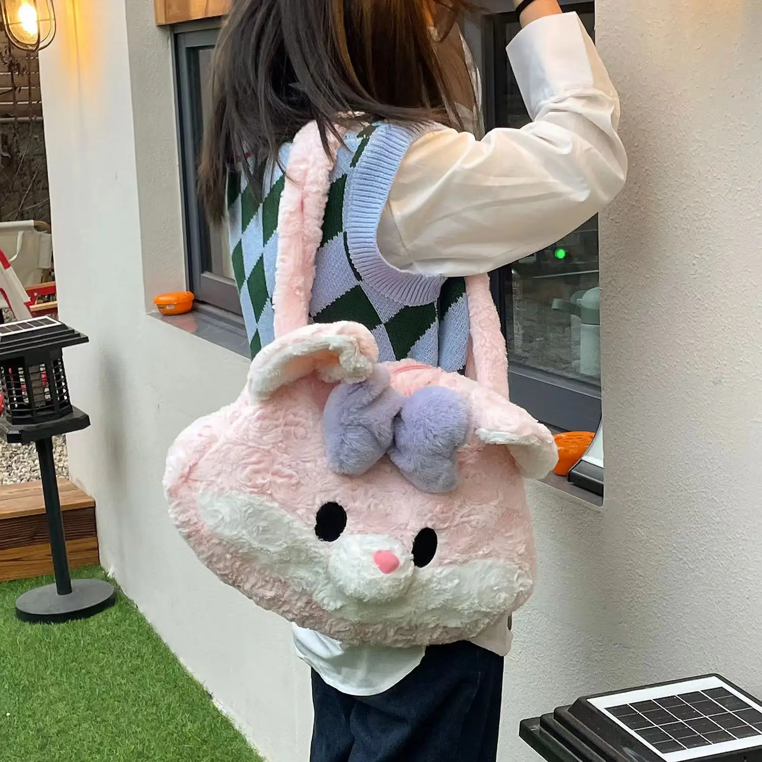 Candy Rabbit Plush Shoulder Bag for Girls - Image 2