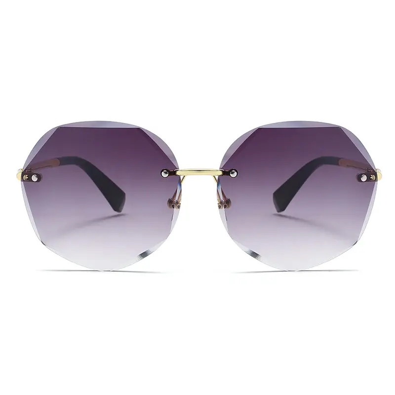 Women's Pink Gradient Polygon Sunglasses Anti-UV - Image 11