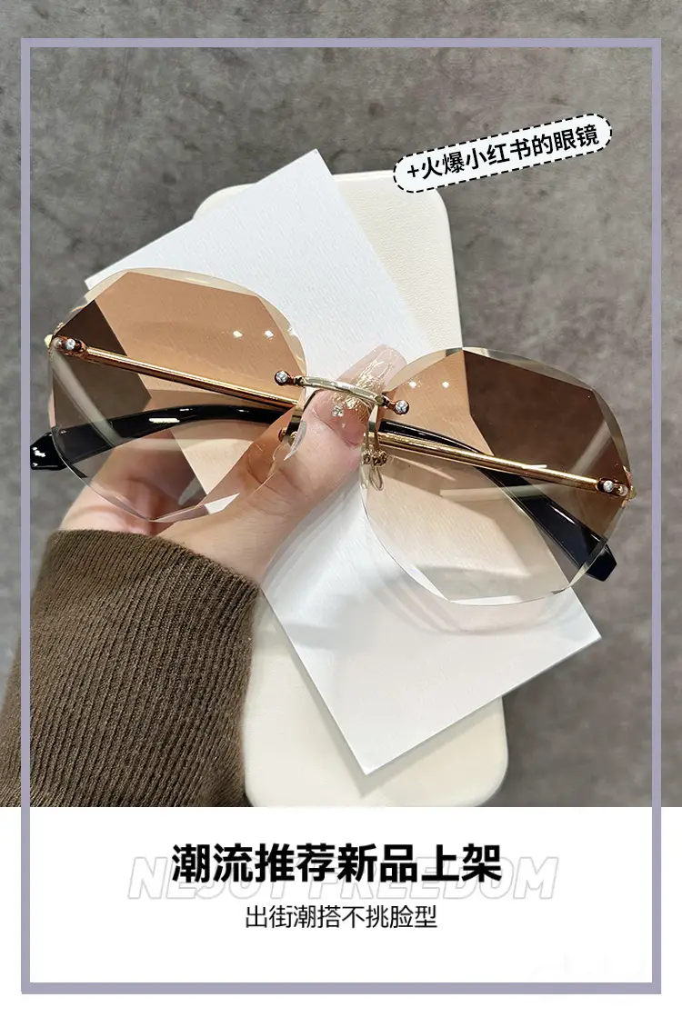 Women's Pink Gradient Polygon Sunglasses Anti-UV β feature 1