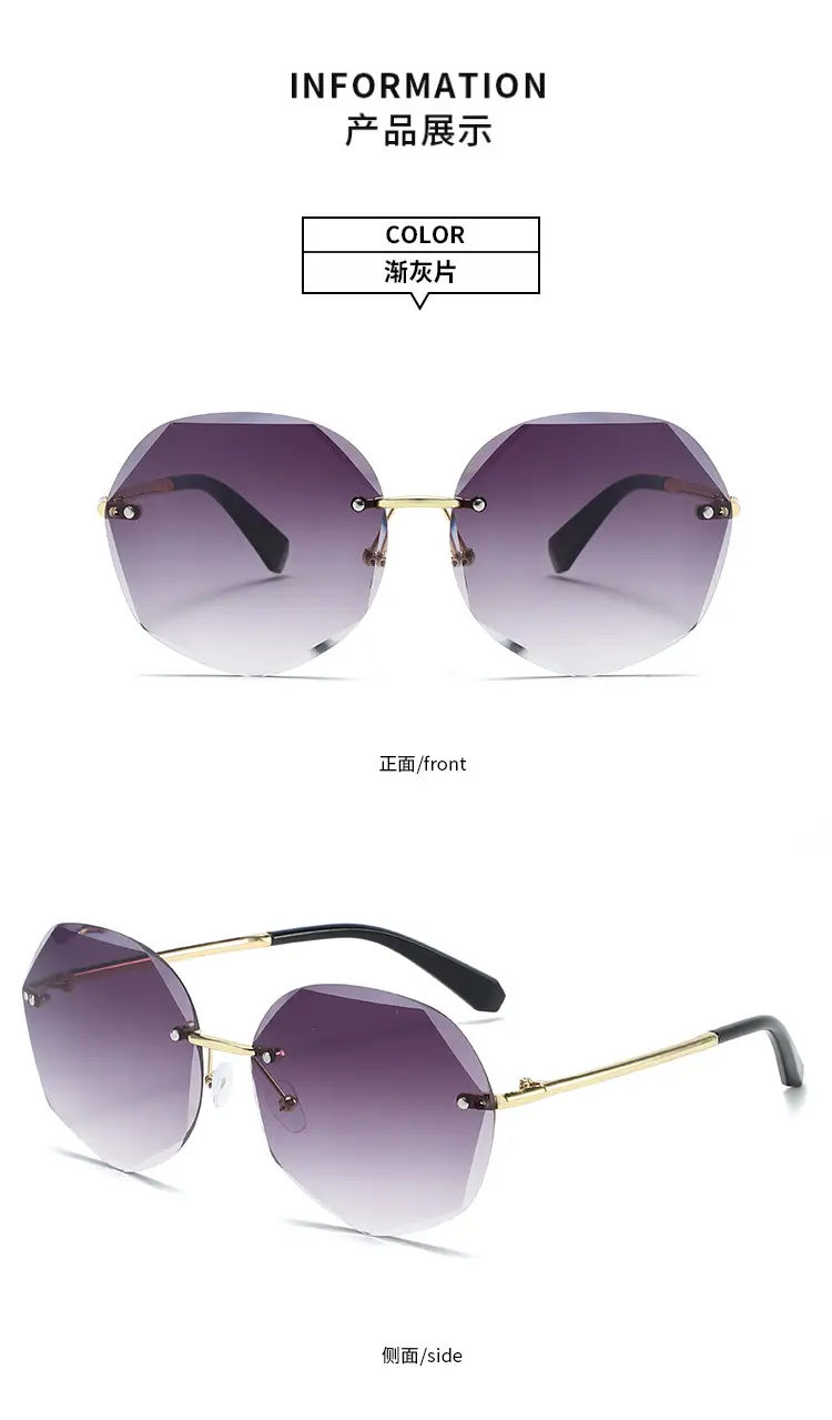 Women's Pink Gradient Polygon Sunglasses Anti-UV β feature 10