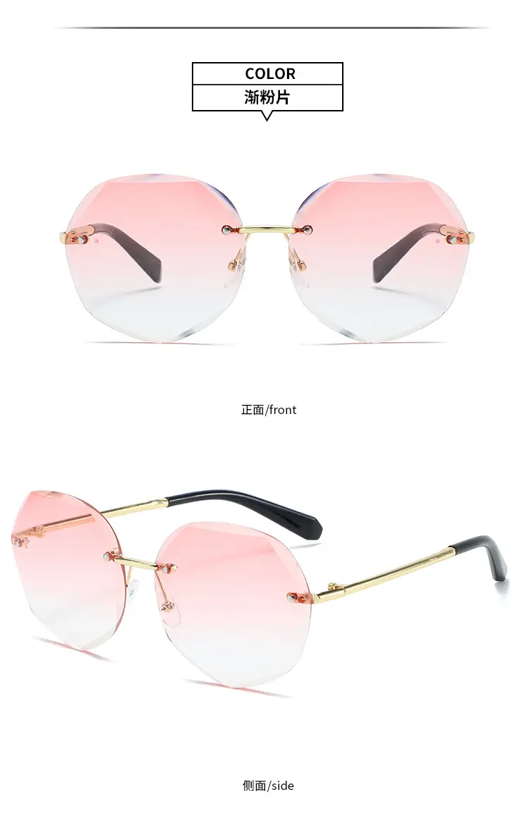 Women's Pink Gradient Polygon Sunglasses Anti-UV β feature 11