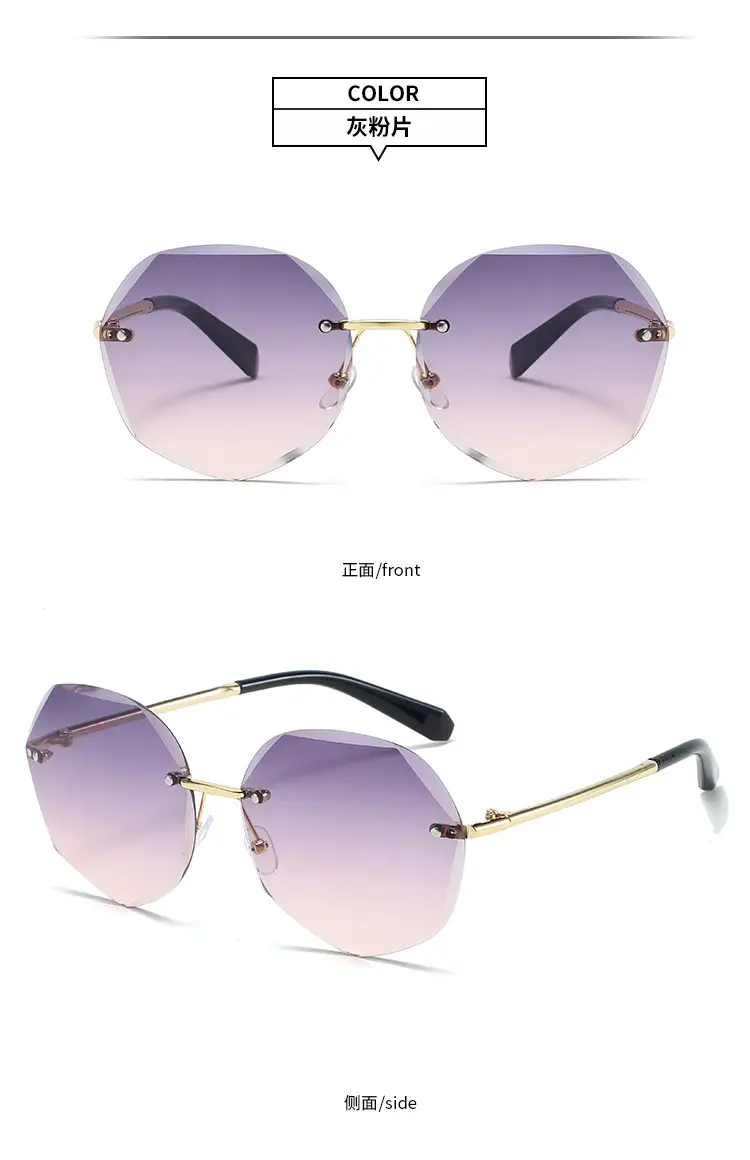 Women's Pink Gradient Polygon Sunglasses Anti-UV β feature 12