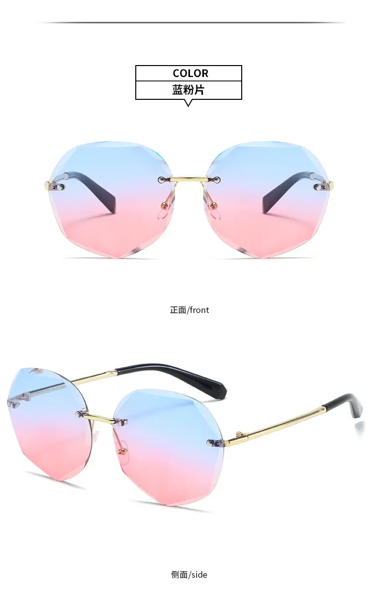 Women's Pink Gradient Polygon Sunglasses Anti-UV β feature 14