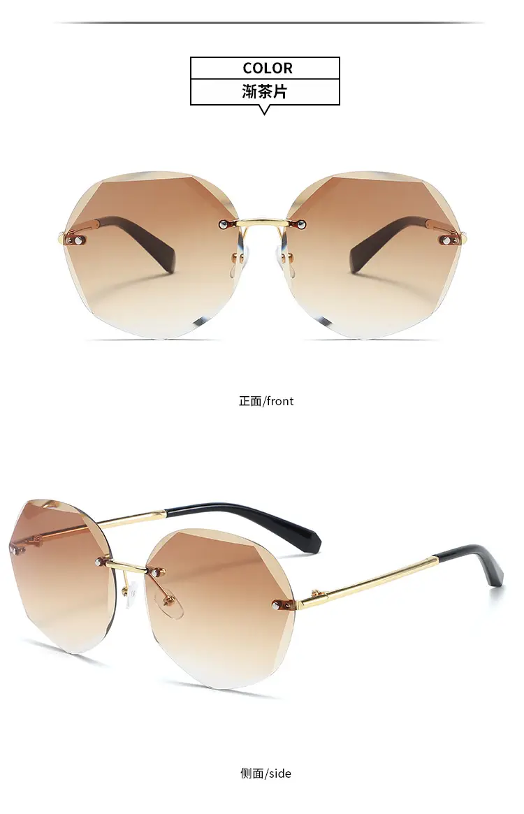 Women's Pink Gradient Polygon Sunglasses Anti-UV β feature 15