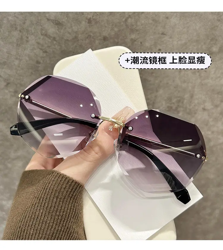 Women's Pink Gradient Polygon Sunglasses Anti-UV β feature 2