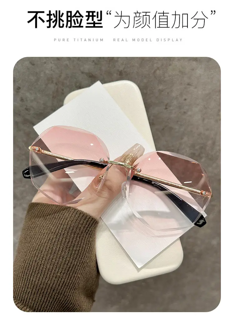 Women's Pink Gradient Polygon Sunglasses Anti-UV β feature 3