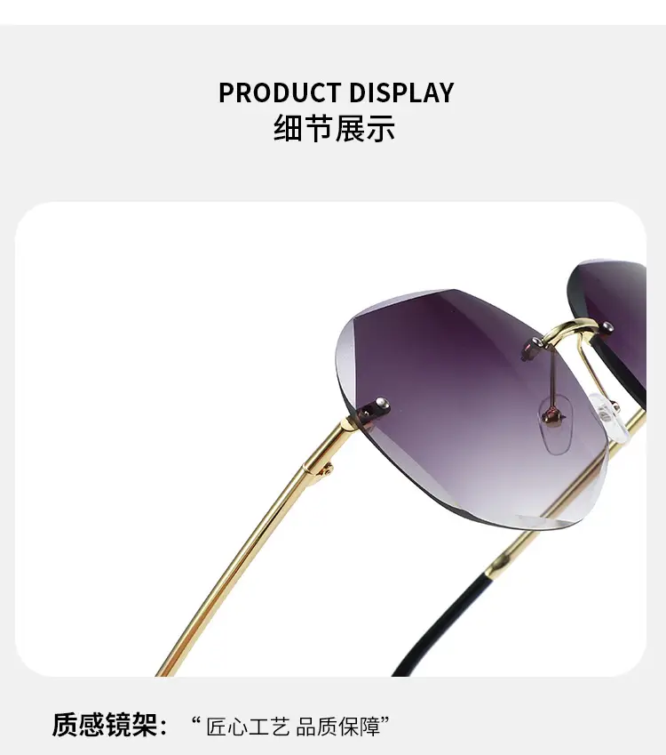Women's Pink Gradient Polygon Sunglasses Anti-UV β feature 7