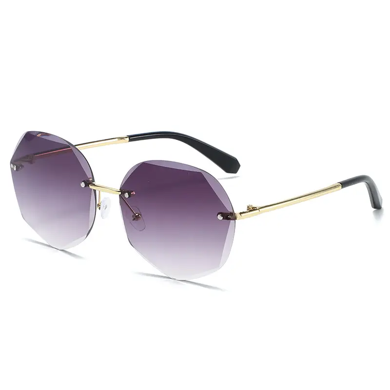 Women's Pink Gradient Polygon Sunglasses Anti-UV