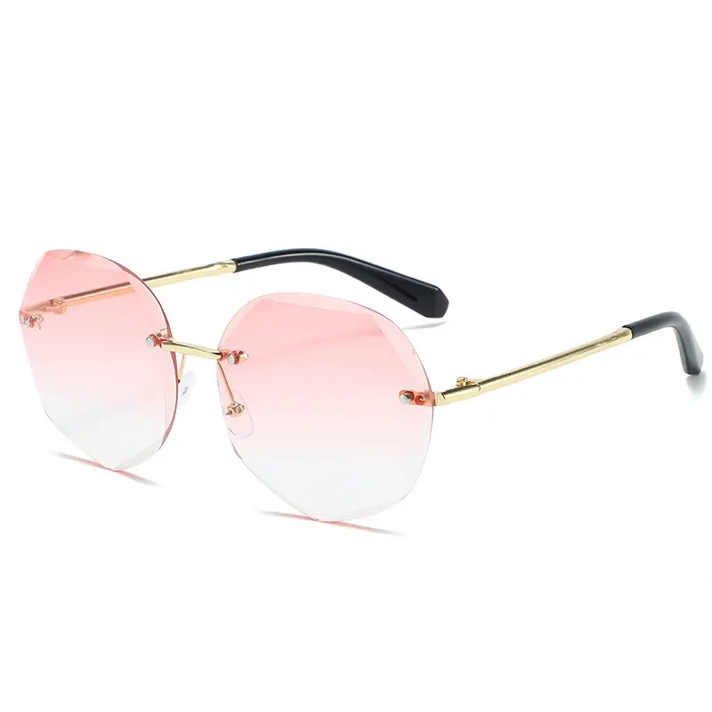 Women's Pink Gradient Polygon Sunglasses Anti-UV - Image 2