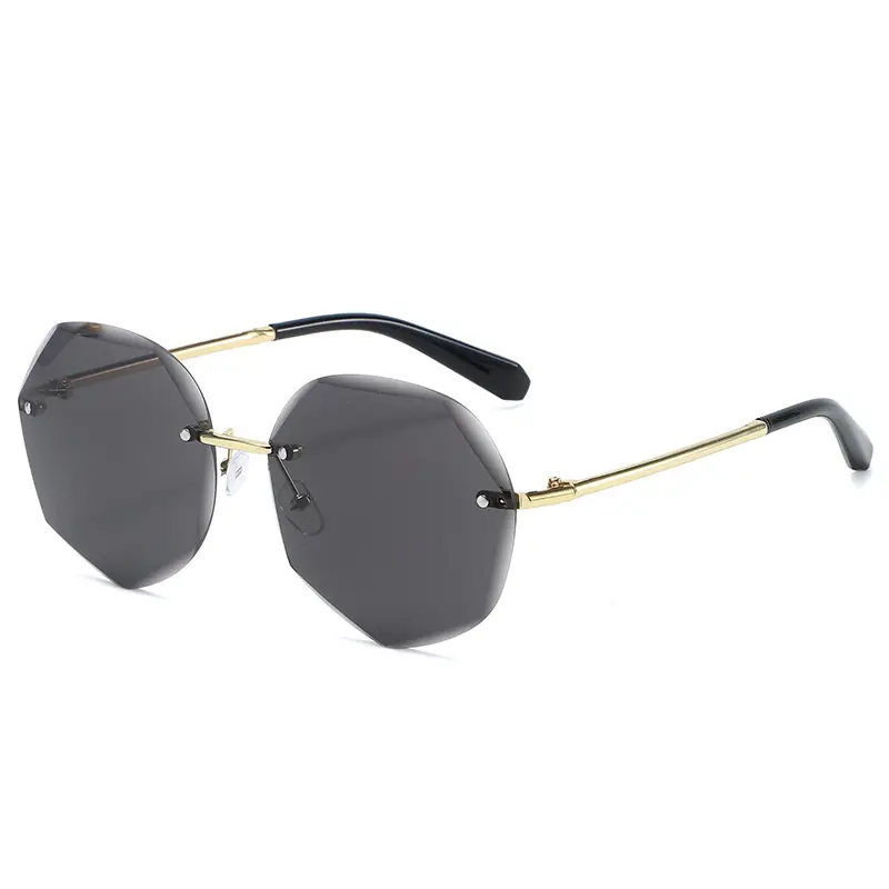 Women's Pink Gradient Polygon Sunglasses Anti-UV - Image 4