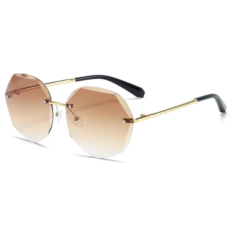Women's Pink Gradient Polygon Sunglasses Anti-UV - Image 6
