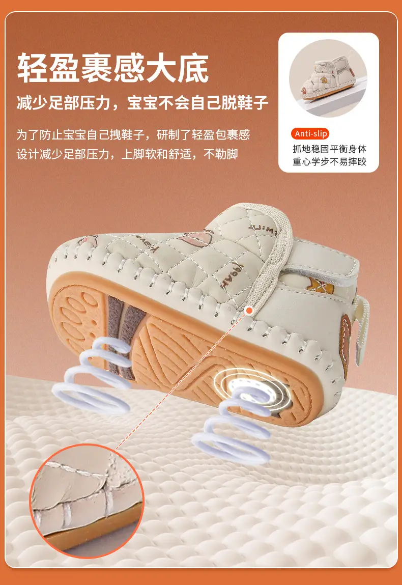 Baby Cotton Snow Boots for 1-3 Years Warm Fleece Lined — feature 17