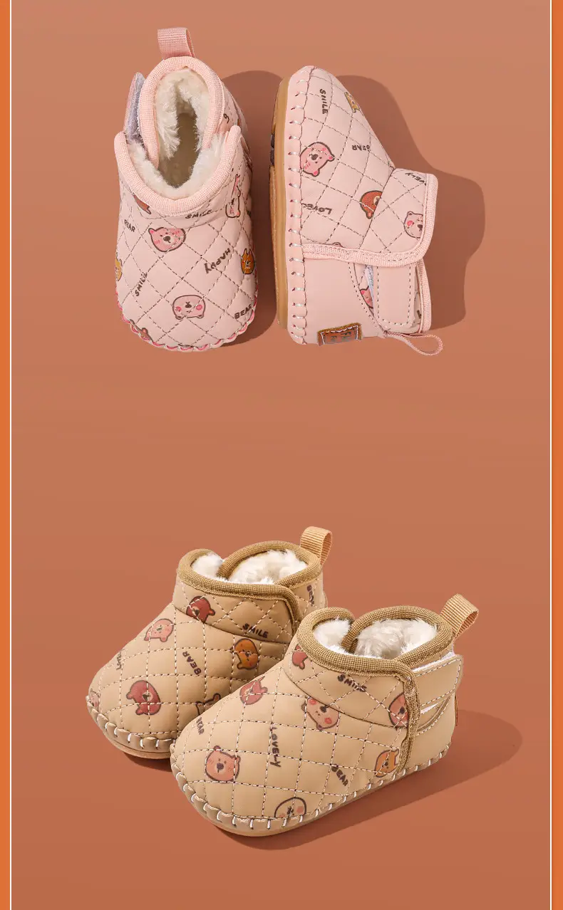 Baby Cotton Snow Boots for 1-3 Years Warm Fleece Lined — feature 25